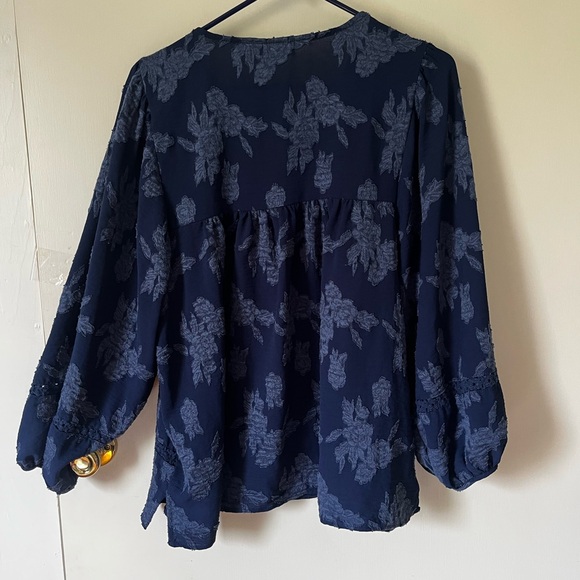 Maurices Dark Blue Floral Blouse - Picture 5 of 6
